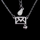 Silver New Jewellery Design Shining Mail Shape Birthday Present Necklace For Boy