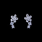 Cat Silver 925 Stud Earrings With CZ Very Cute And Smile Face Lovely