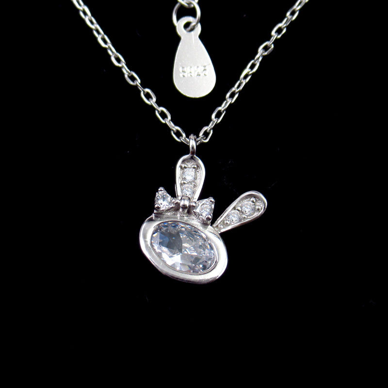 Pure Silver New Jewellery Design Rabbit Shape Cubic Zircon Party Jewellery