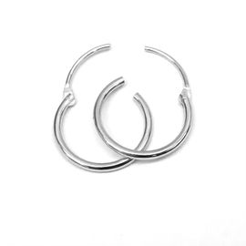 Sterling Silver 925 New Jewellery Design Rhodium Plated Hoop Earring